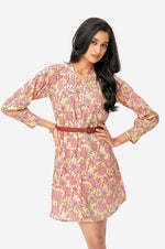 Light Yellow Floral Cotton Shirt Tunic