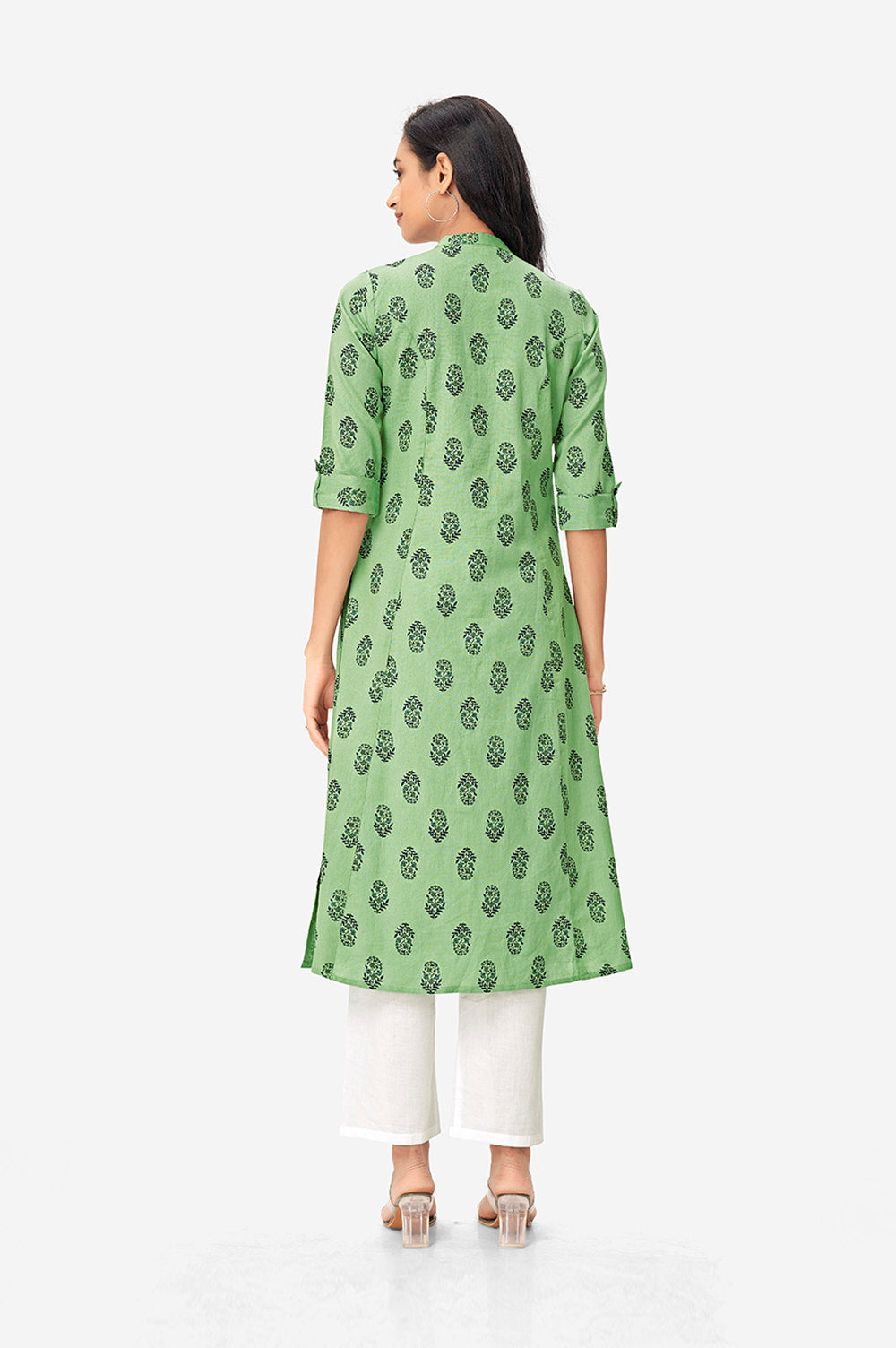 Floral Butti Green Kurta