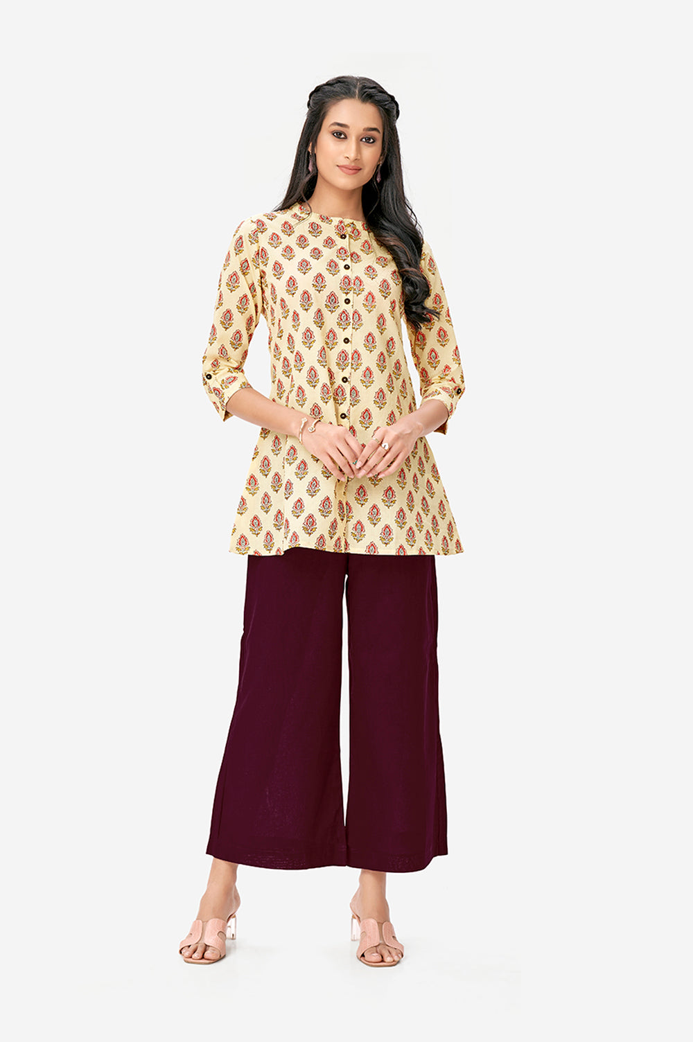 Yellow Floral Kurta Top
