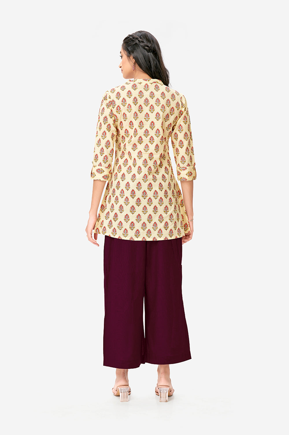 Yellow Floral Kurta Top