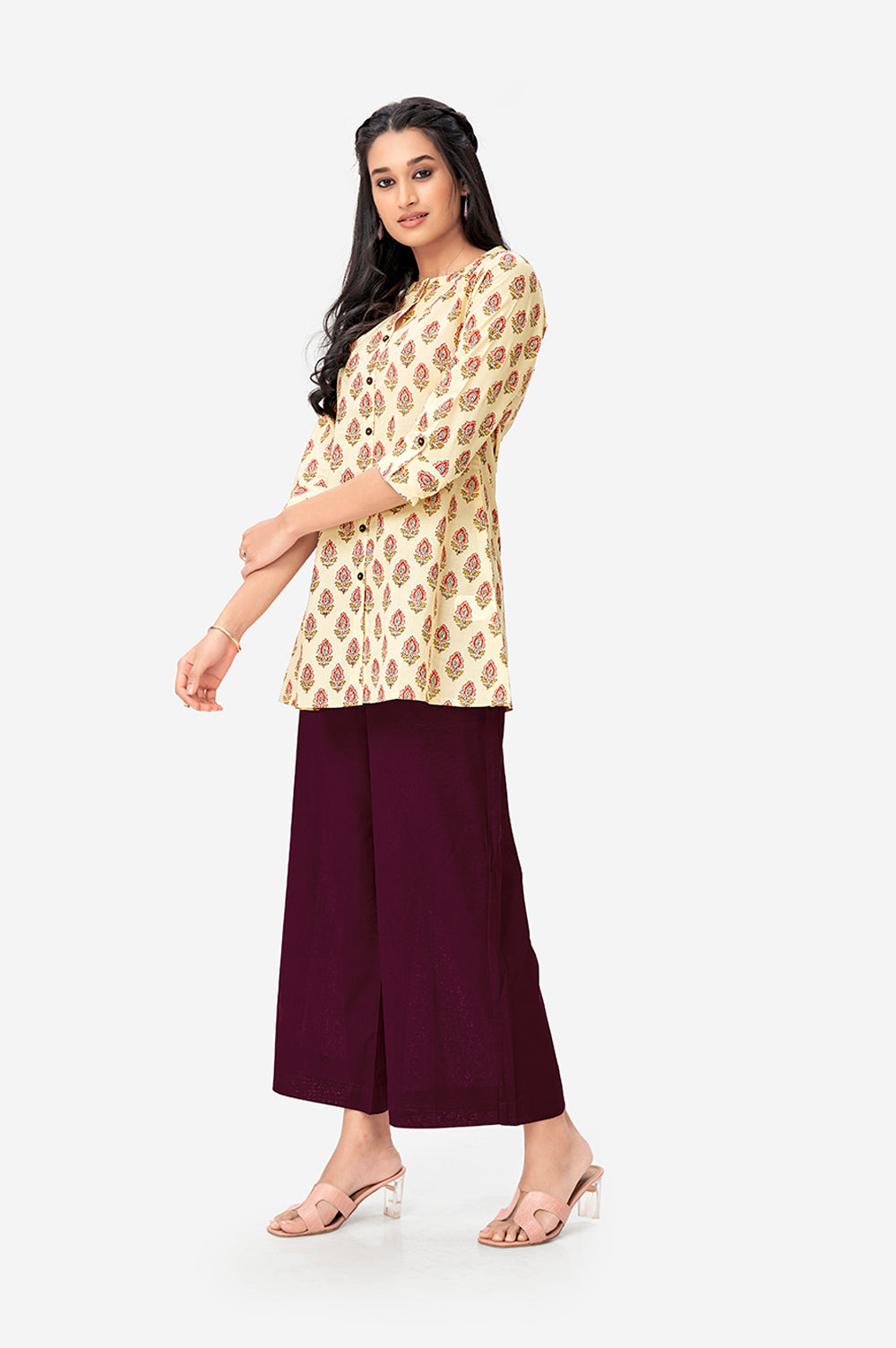 Yellow Floral Kurta Top