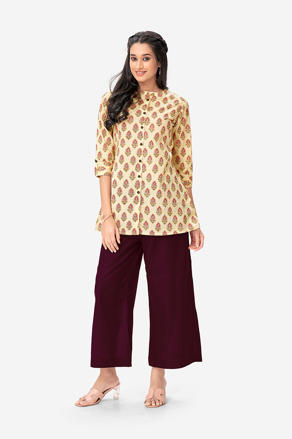 Yellow Floral Kurta Top