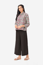 Indian Floral Printed Pastel Green Cotton Top