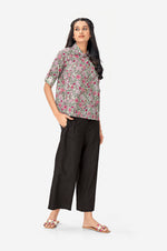 Indian Floral Printed Pastel Green Cotton Top