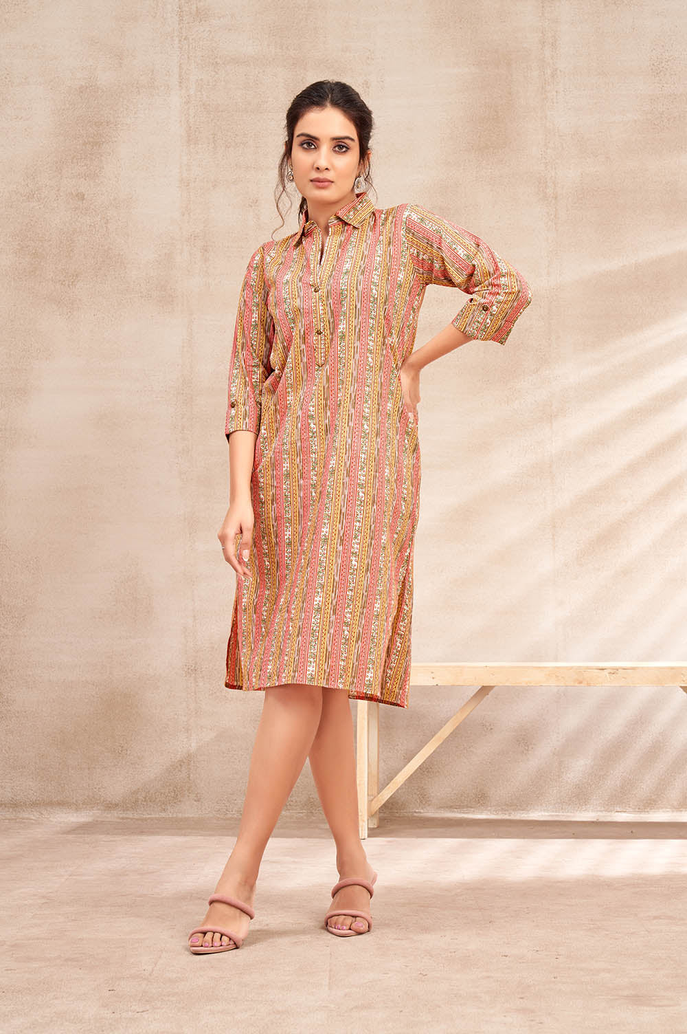 Kurta-style Pastel Dress