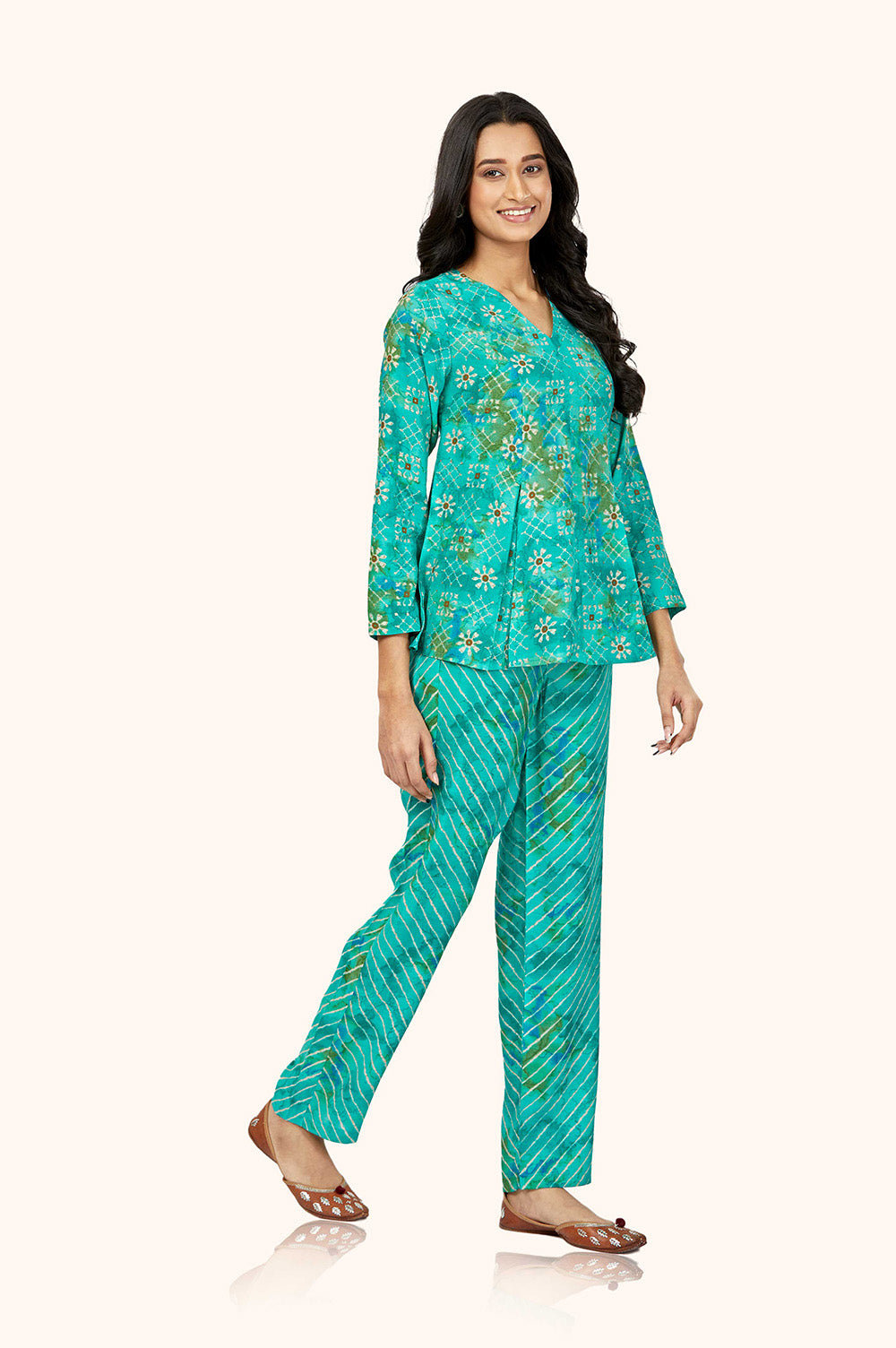 Green Peplum Pant Co-ord Set