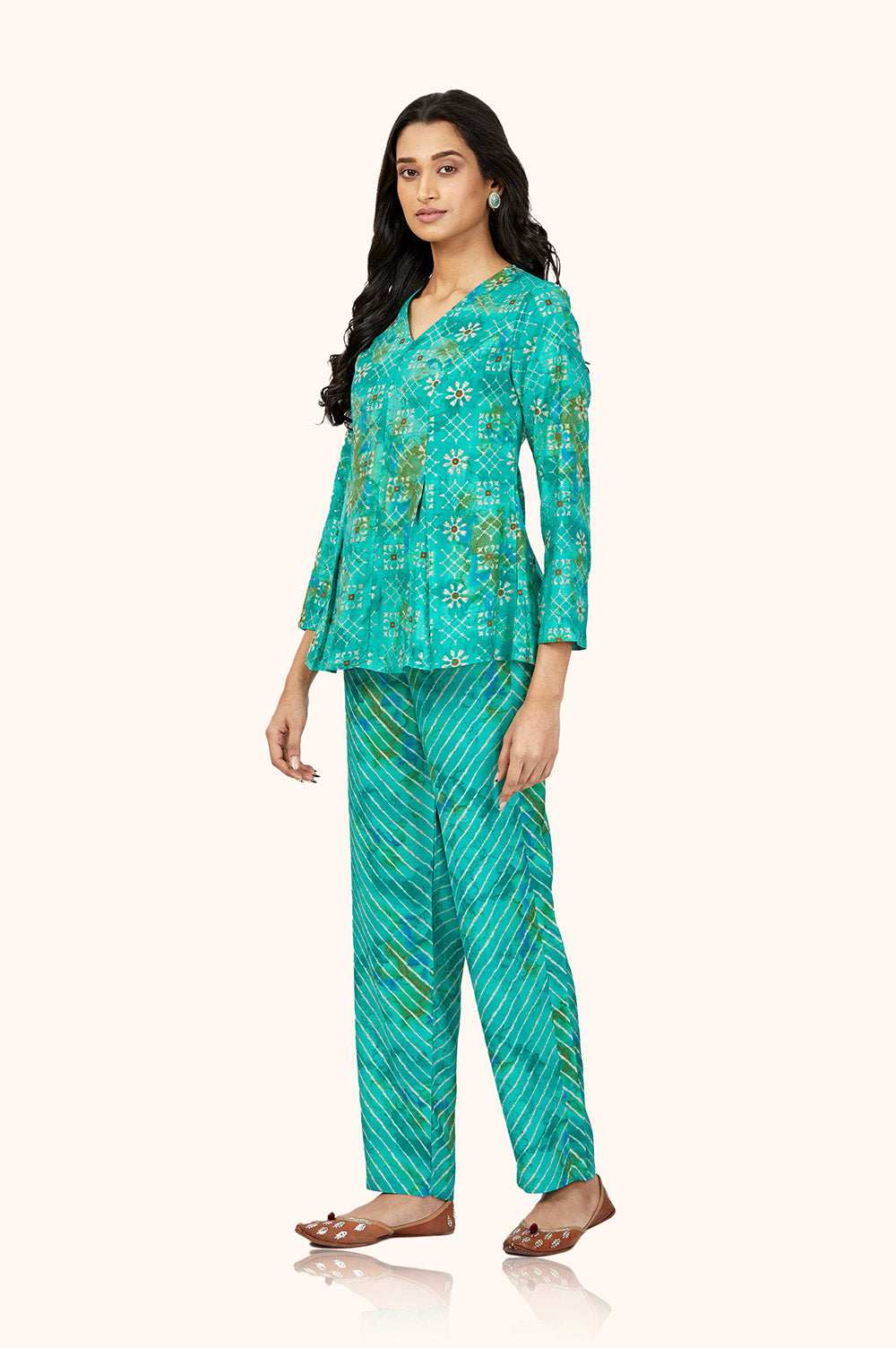 Green Peplum Pant Co-ord Set