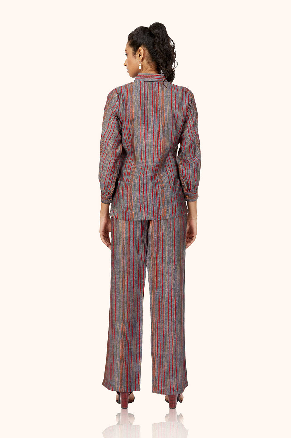 Gray Stripe Co-ord Set