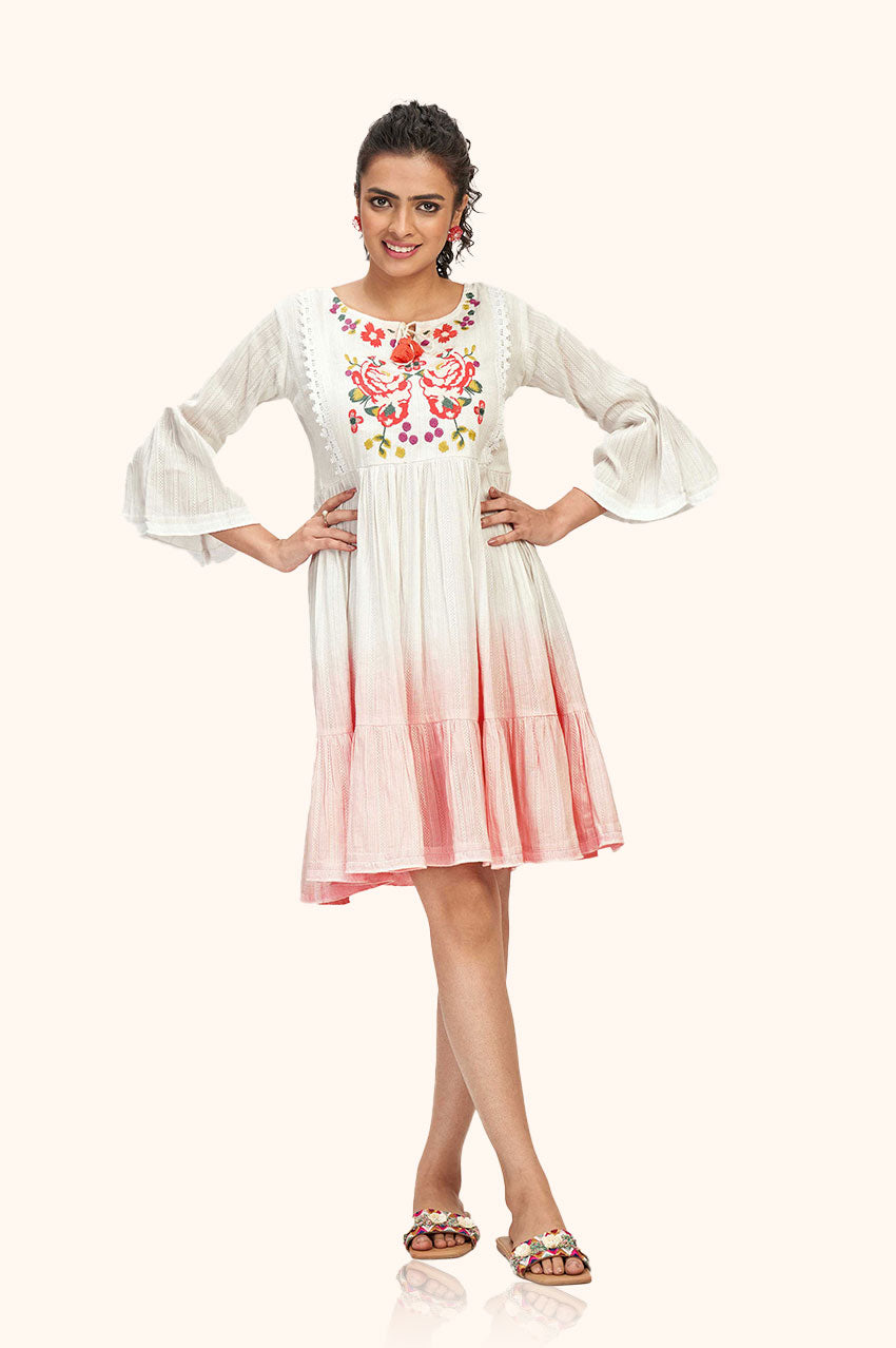 Peach A-line Dress