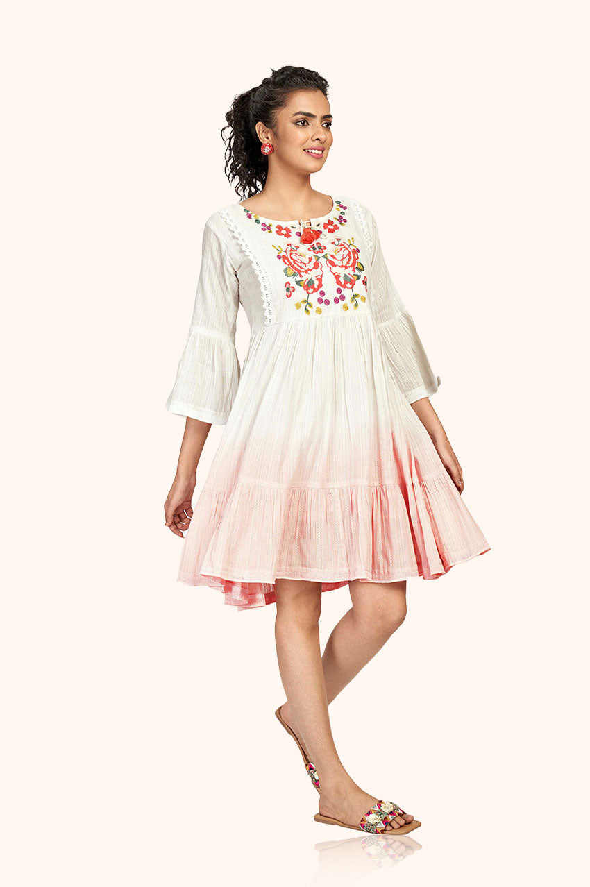 Peach A-line Dress