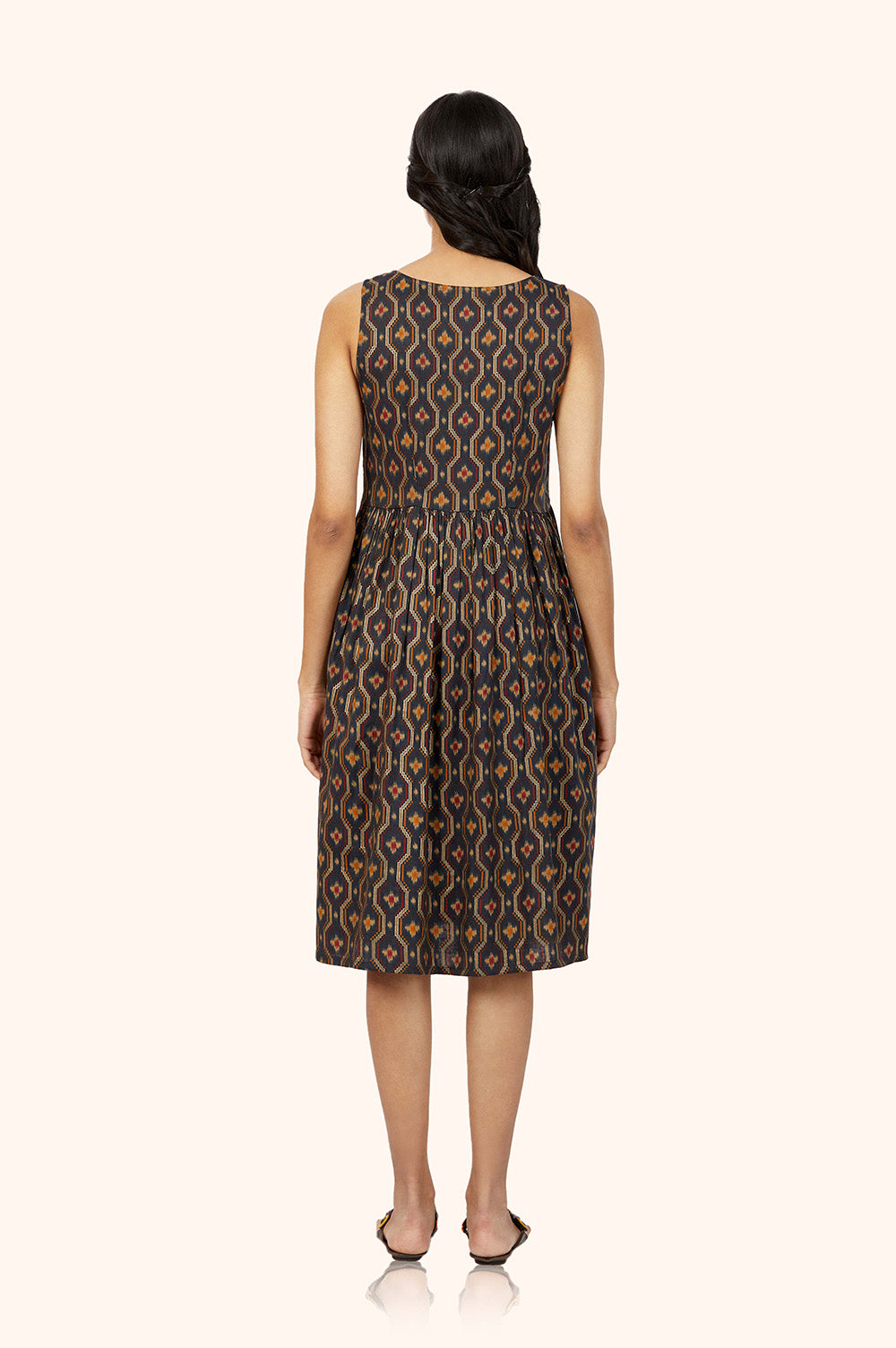 Midi Foil Print Shift Dress