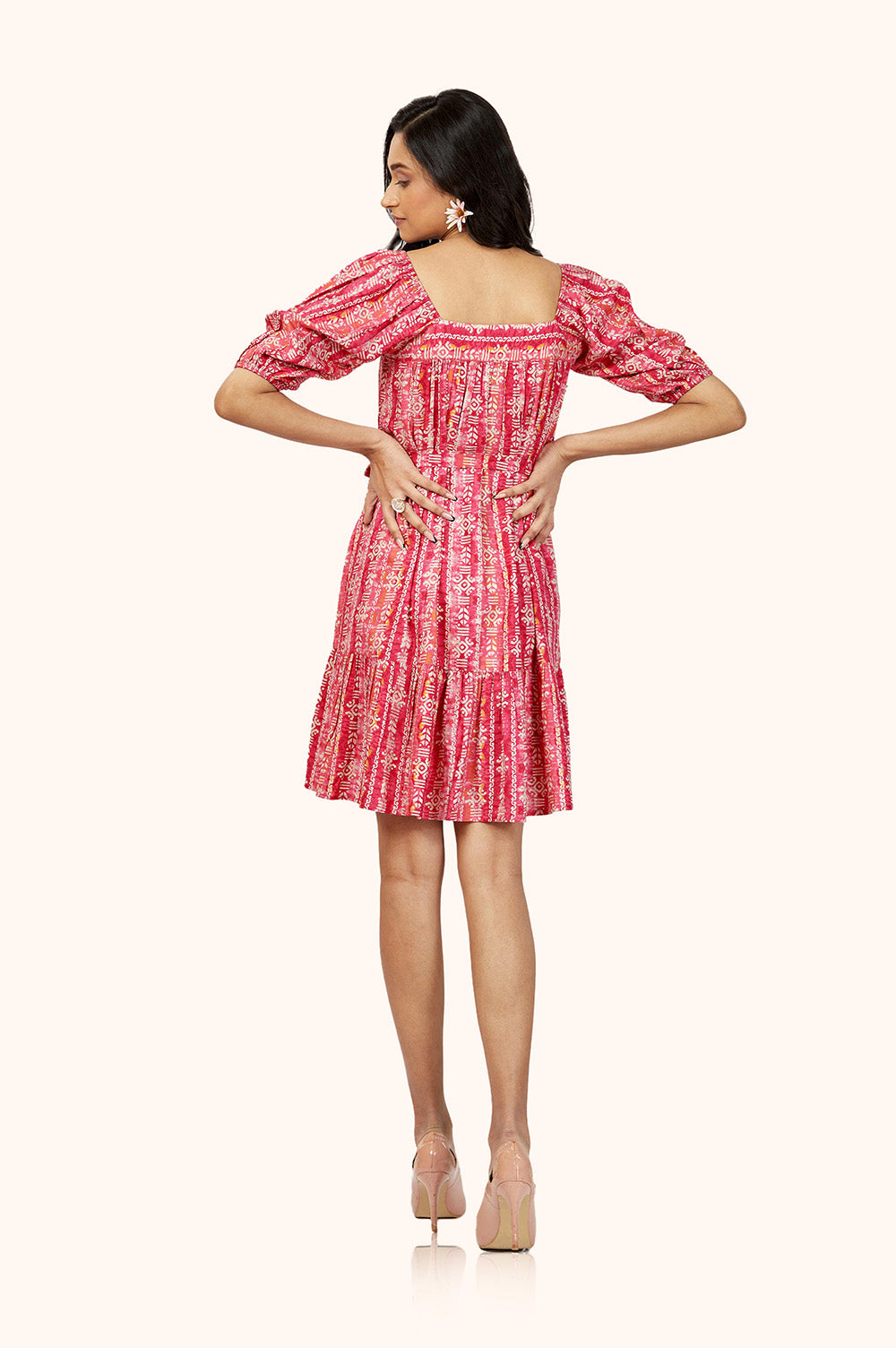 Luxurious Foil Print Midi Dress