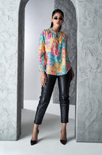Multicolour Floral Print Regular Fit Muslin Top
