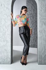 Multicolour Floral Print Regular Fit Muslin Top