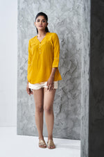 Mustard Regular Fit Casual Top