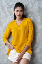 Mustard Regular Fit Casual Top