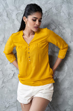 Mustard Regular Fit Casual Top