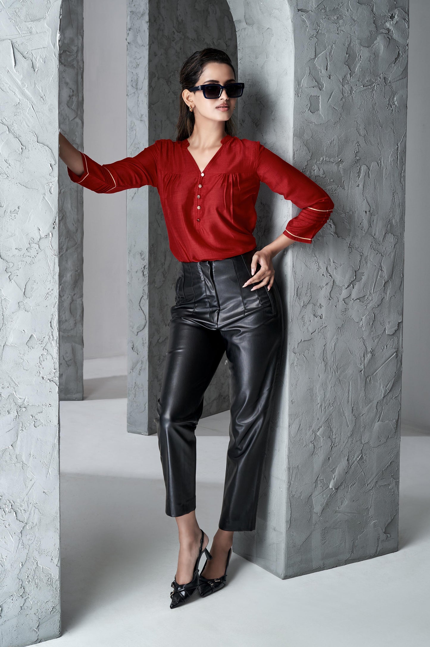 Romantic Red Casual Regular fit Top