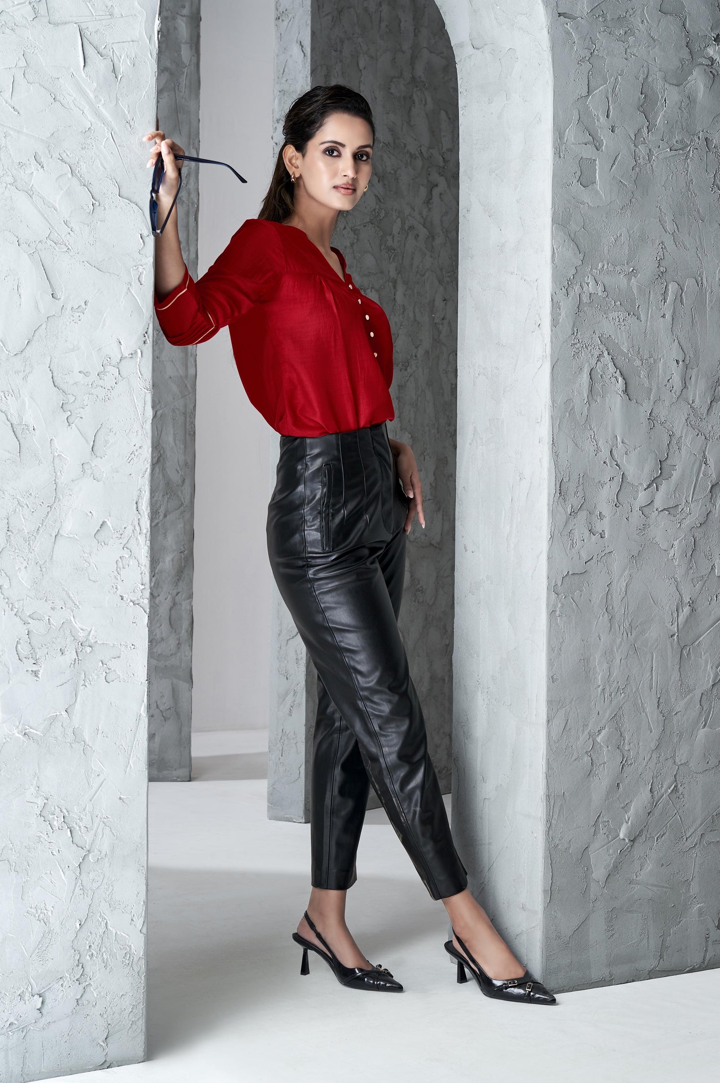 Romantic Red Casual Regular fit Top
