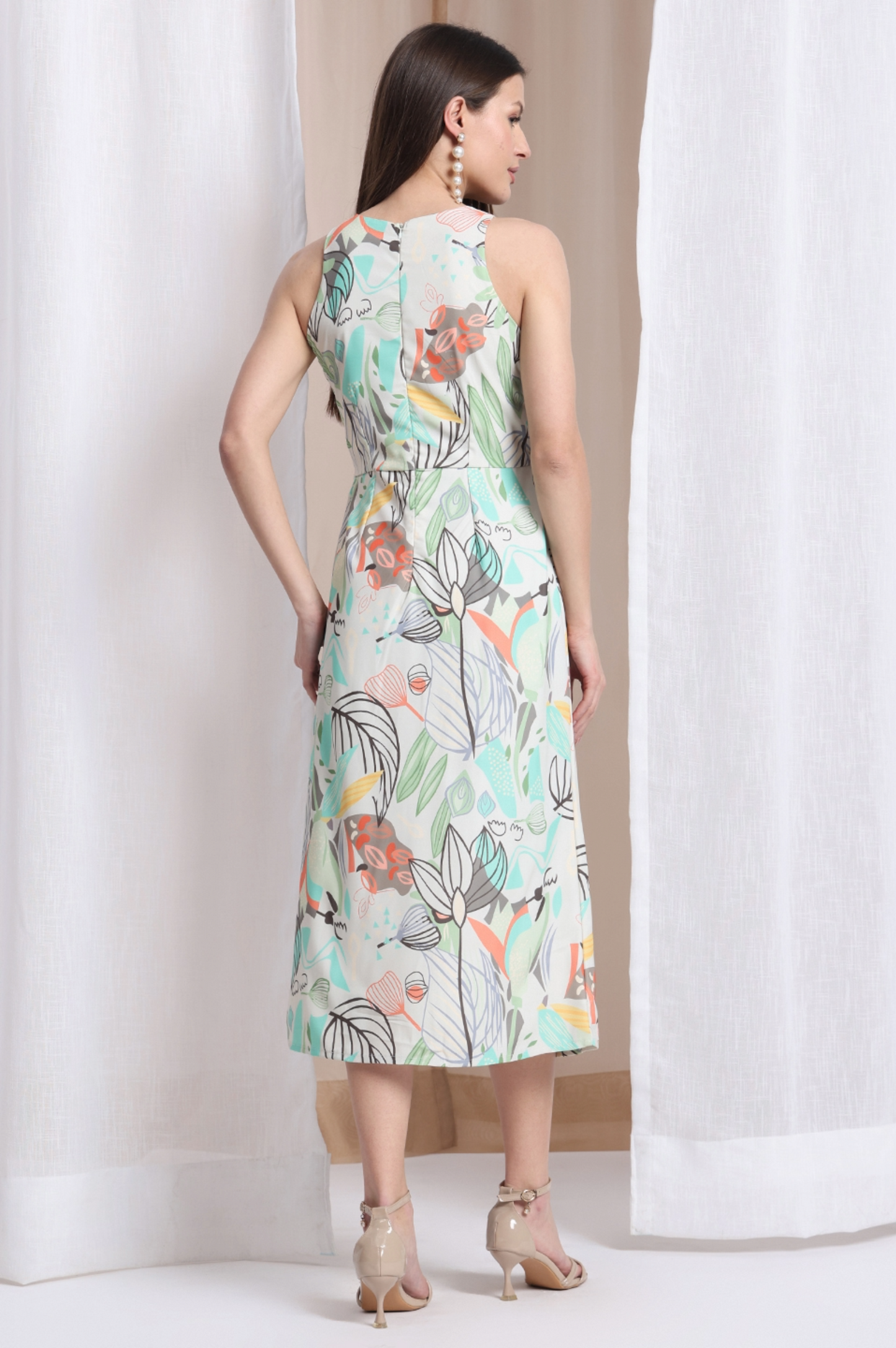 Multicolor Poly Silk Printed Dress