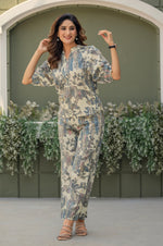 Multicolour Viscose Reyon Printed Top and Pant Co-ord Set