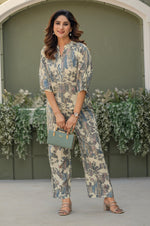 Multicolour Viscose Reyon Printed Top and Pant Co-ord Set
