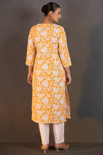 Yellow Pure Cotton Floral Printed Kurta For Women