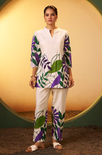 Off White Pure Cotton Floral Printed Co-Ord Set For Women