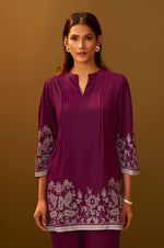 Maroon Rayon Floral Printed Co-Ord Set For Women