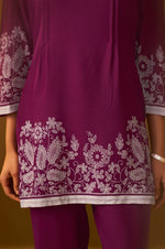 Maroon Rayon Floral Printed Co-Ord Set For Women