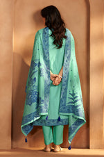 Cream Jacquard Art Silk Kurta Set with Cotton Bottom & Silk Jacquard Dupatta