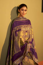 Wine Jacquard Art Silk Fla Wine Kurta Set with Cotton Bottom & Silk Blend Dupatta