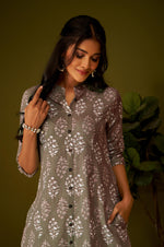 Women Brown Cotton Ethnic Motifs A-Line Kurta
