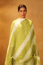 Light Green Pure Cotton Schiffli Embroidered Straight Kurta Set Dupatta