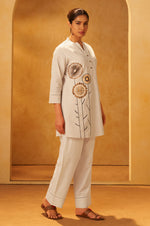 Women White Pure Cotton Embroidered Straight Kurta Co-Ord Set