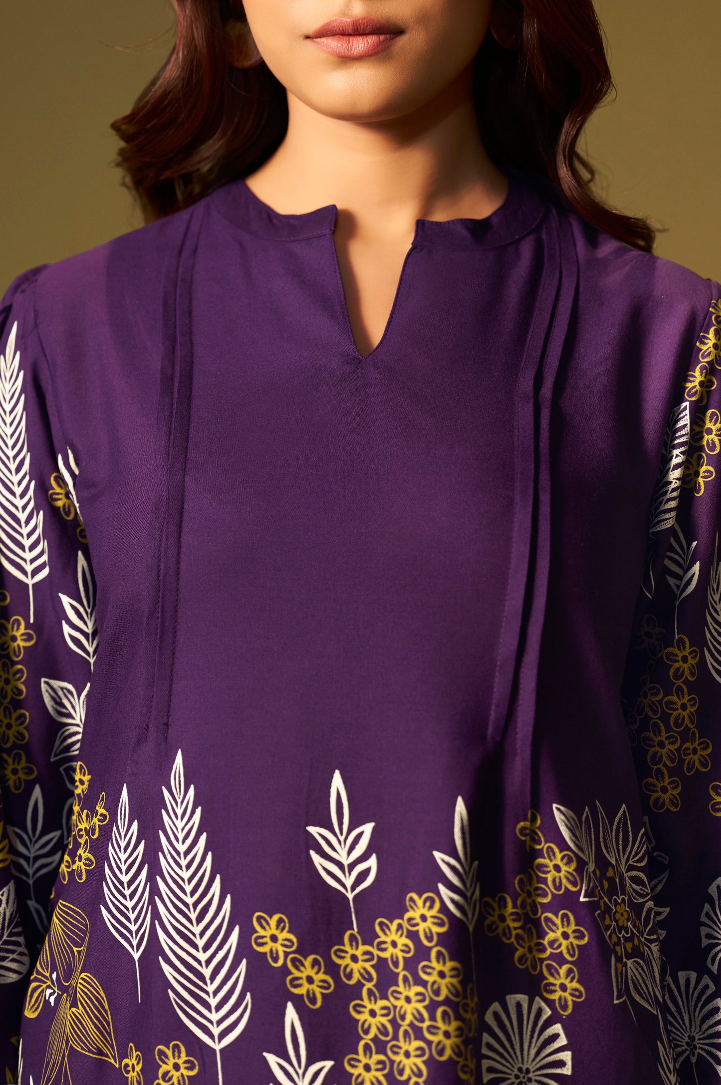 Purple Rayon Floral Printed Co-Ord Set For Women