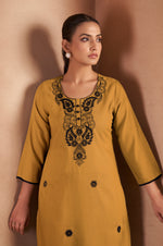 Musterd Cotton Blend Chikankari Embroidered Kurta For Women