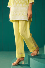 Women’s Pure Cotton Yellow Schiffli Co-Ord Set