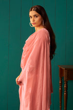 Orange Pure Cotton Schiffli Embroidered Straight Kurta Set Dupatta