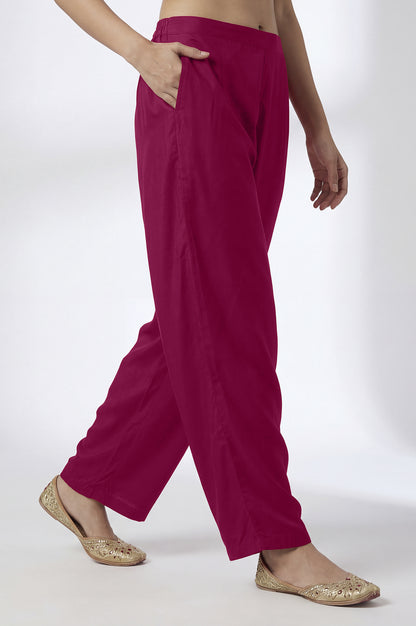 PInk Vichitra Silk Embroidered Straight Kurta Set with Embroidered Dupatta