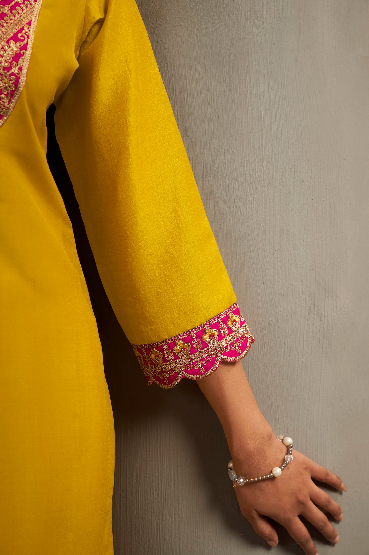 Women's Cotton Blend Embroidered Floral Motif Straight Kurta with Solid Cotton Blend Pants & Jacquard Chanderi Dupatta