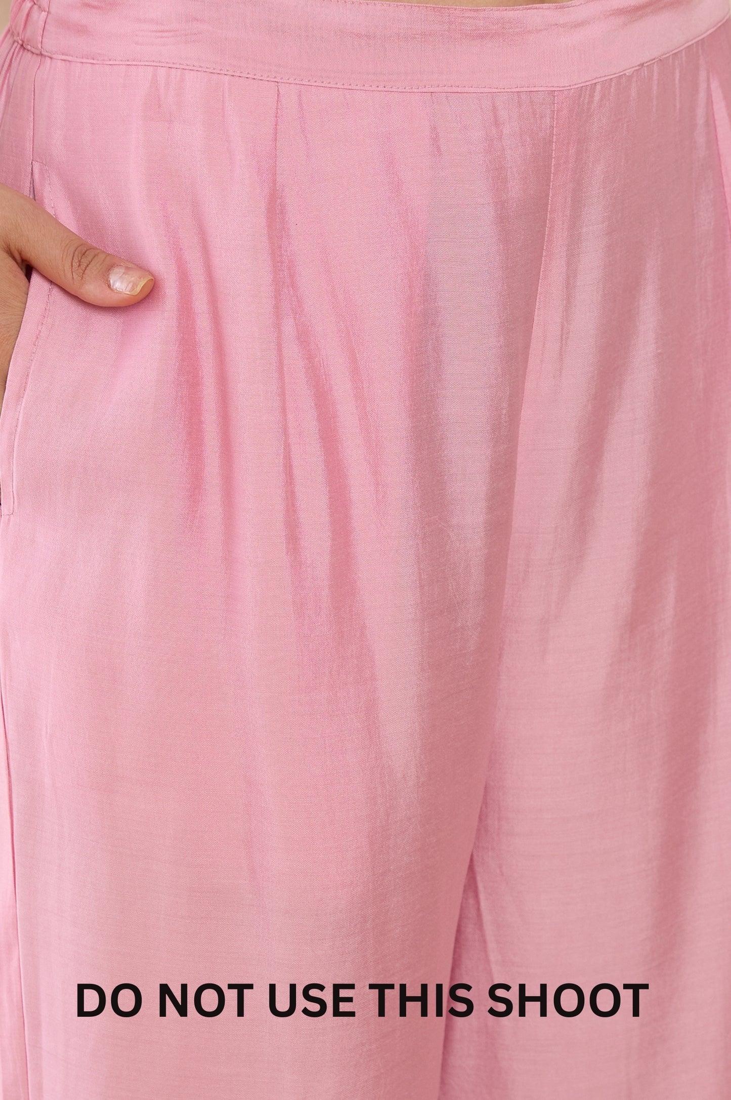 Women Pink Mul Chanderi Schiffly Work Embroidered Tunic Pant Set