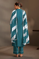 Rama Pure Cotton Schiffli Embroidered Straight Kurta Set with Cotton Pants & Najmin Chiffon Dupatta