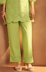 Women’s Pure Cotton Green Schiffli Co-Ord Set