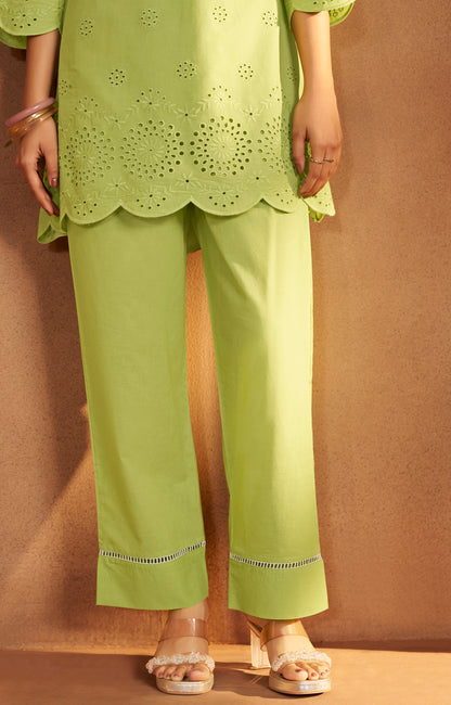 Women’s Pure Cotton Green Schiffli Co-Ord Set