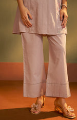 Brown Pure Cotton Embroidered Co-Ord Set For Women