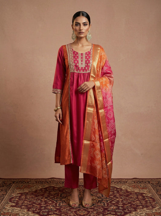 Dresoul Chinnon Embroidered Kurta Set