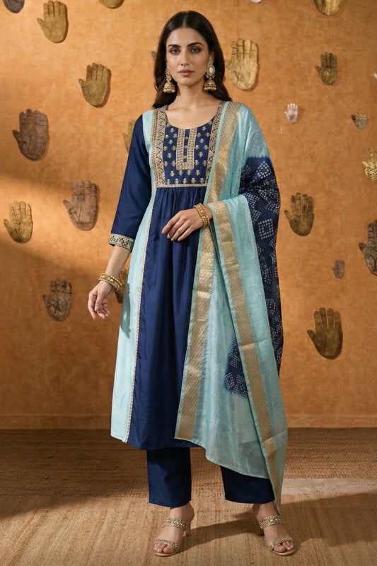 Dresoul Chinnon Embroidered Kurta Set