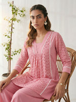 Dresoul Pure Cotton Schiffli Co-Ord Set