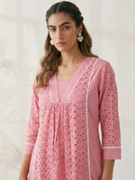 Dresoul Pure Cotton Schiffli Co-Ord Set